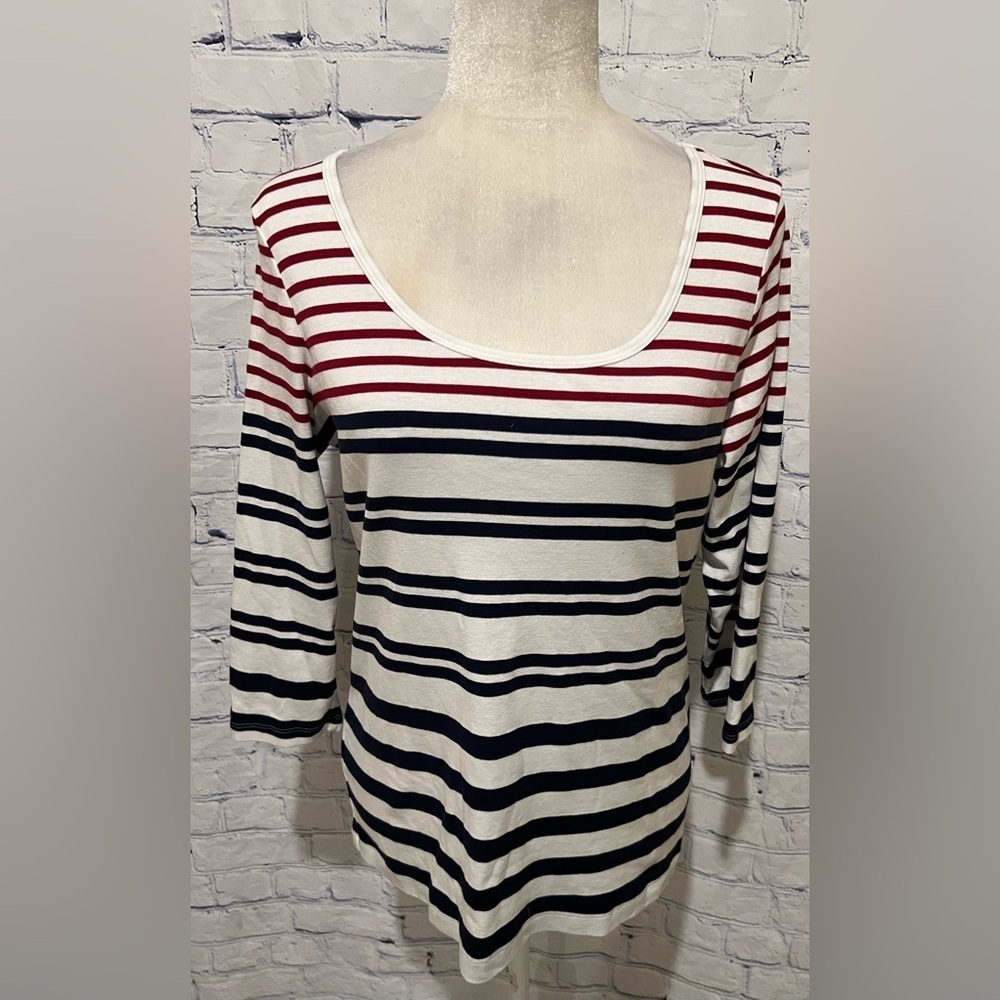 Tommy Bahama Indio Sedaris Stripe 3/4-Sleeve T-Shirt Large